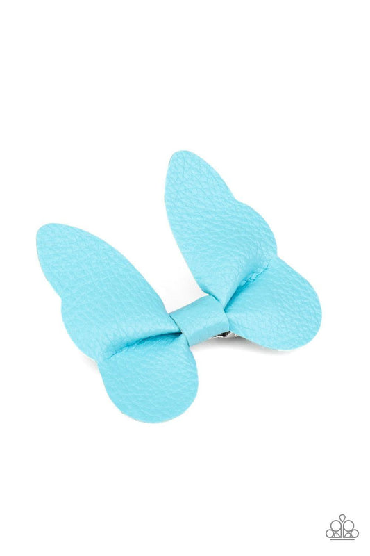 Paparazzi Accessories - Butterfly Oasis - Blue Hair Clip - Bling by JessieK