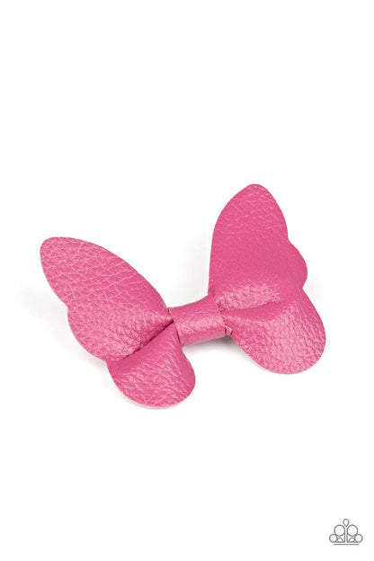 Paparazzi Accessories - Butterfly Oasis - Pink Hair Clip - Bling by JessieK