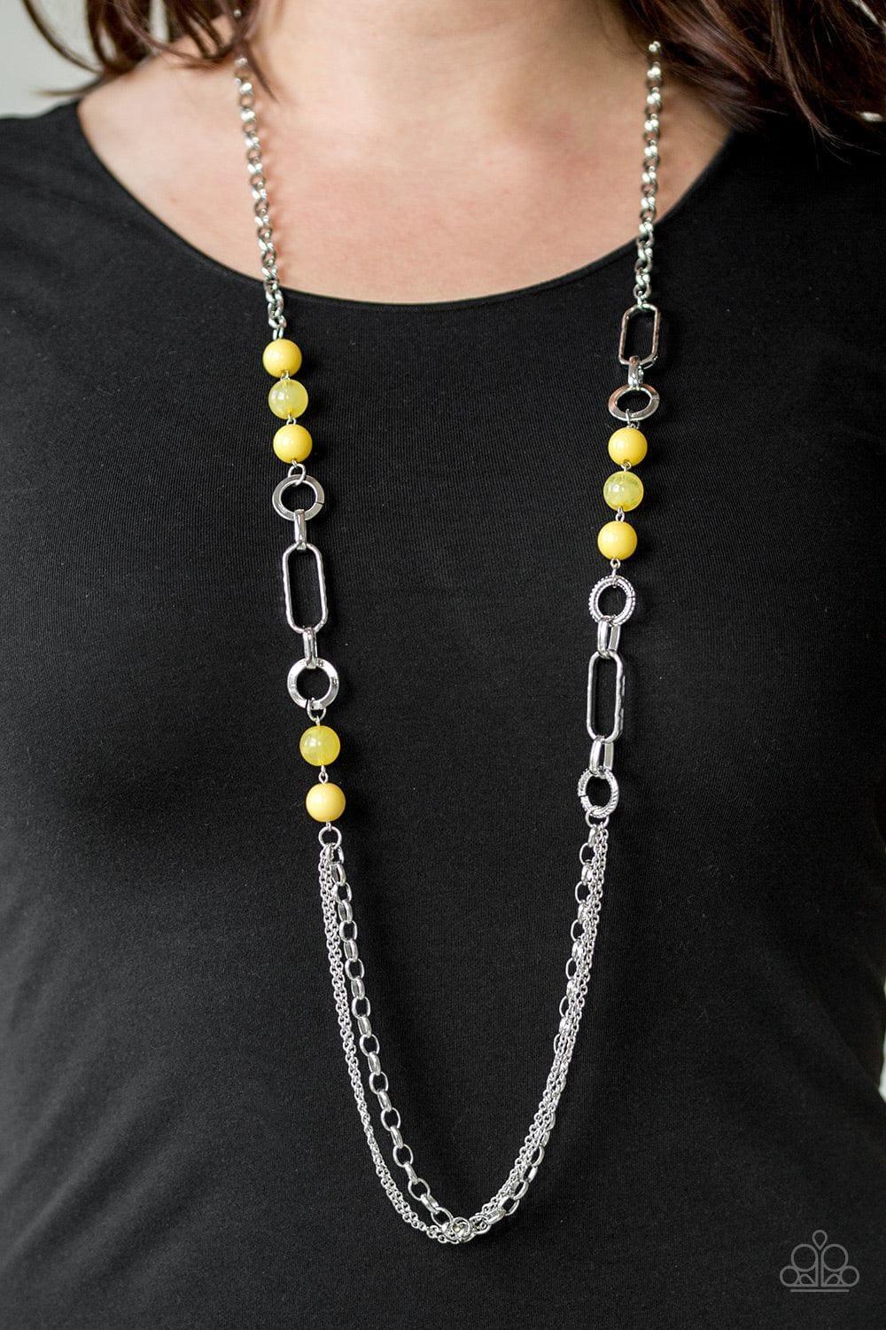 Paparazzi Accessories - Cache Me Out - Yellow Necklace - Bling by JessieK