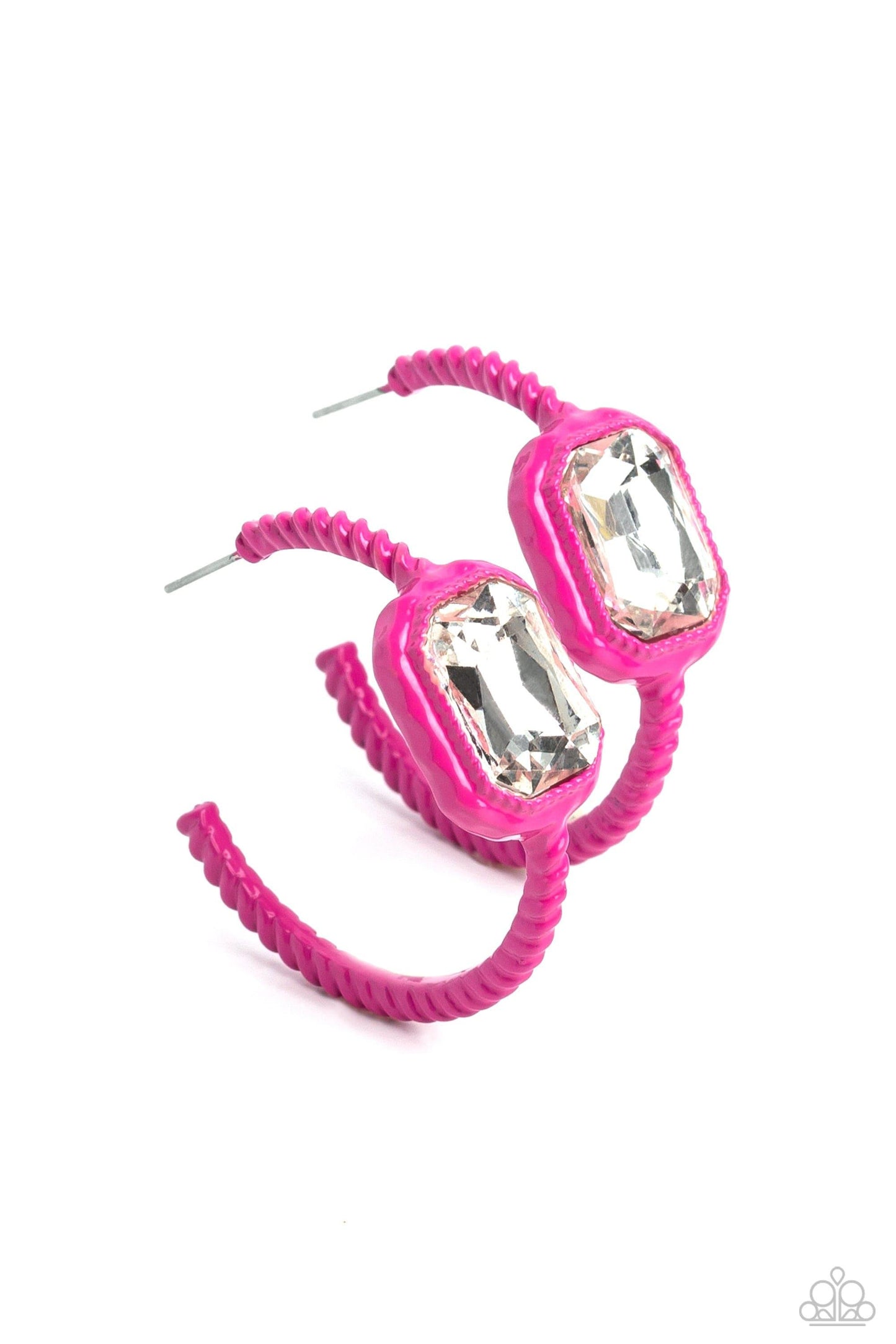 Paparazzi Accessories - Call Me Trendy - Pink Hoop Earrings - Bling by JessieK