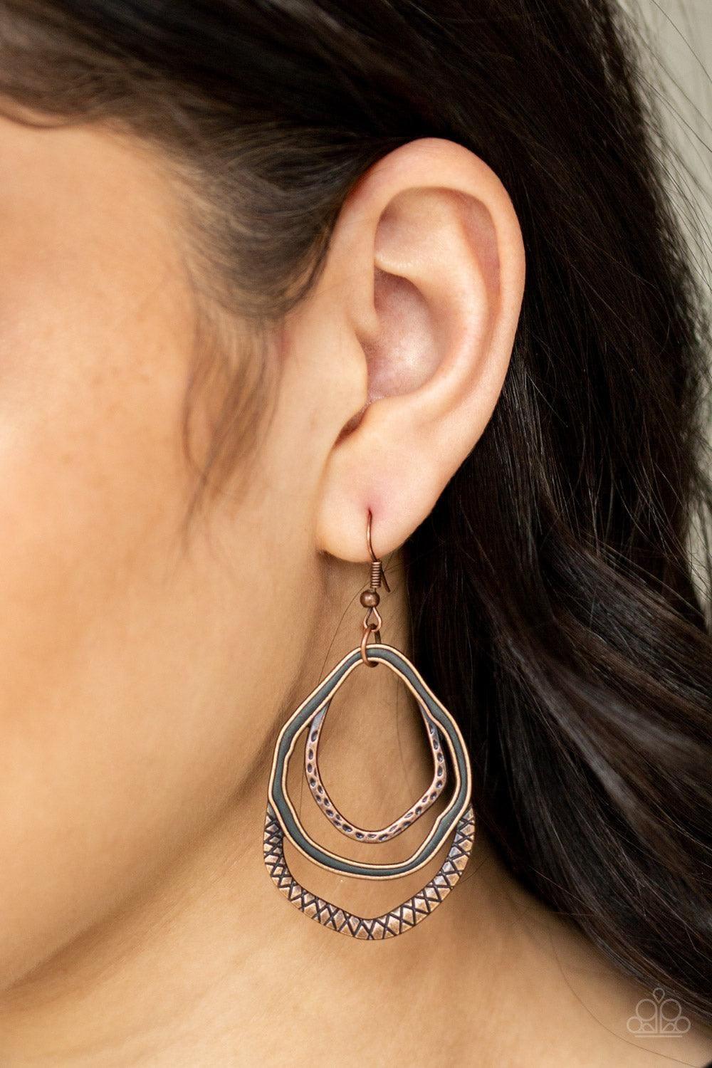 Paparazzi Accessories - Canyon Casual - Copper Earrings - Bling by JessieK