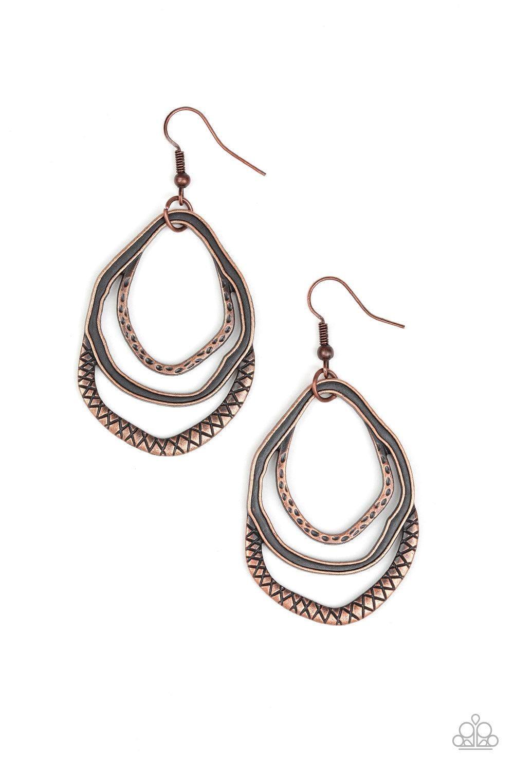 Paparazzi Accessories - Canyon Casual - Copper Earrings - Bling by JessieK