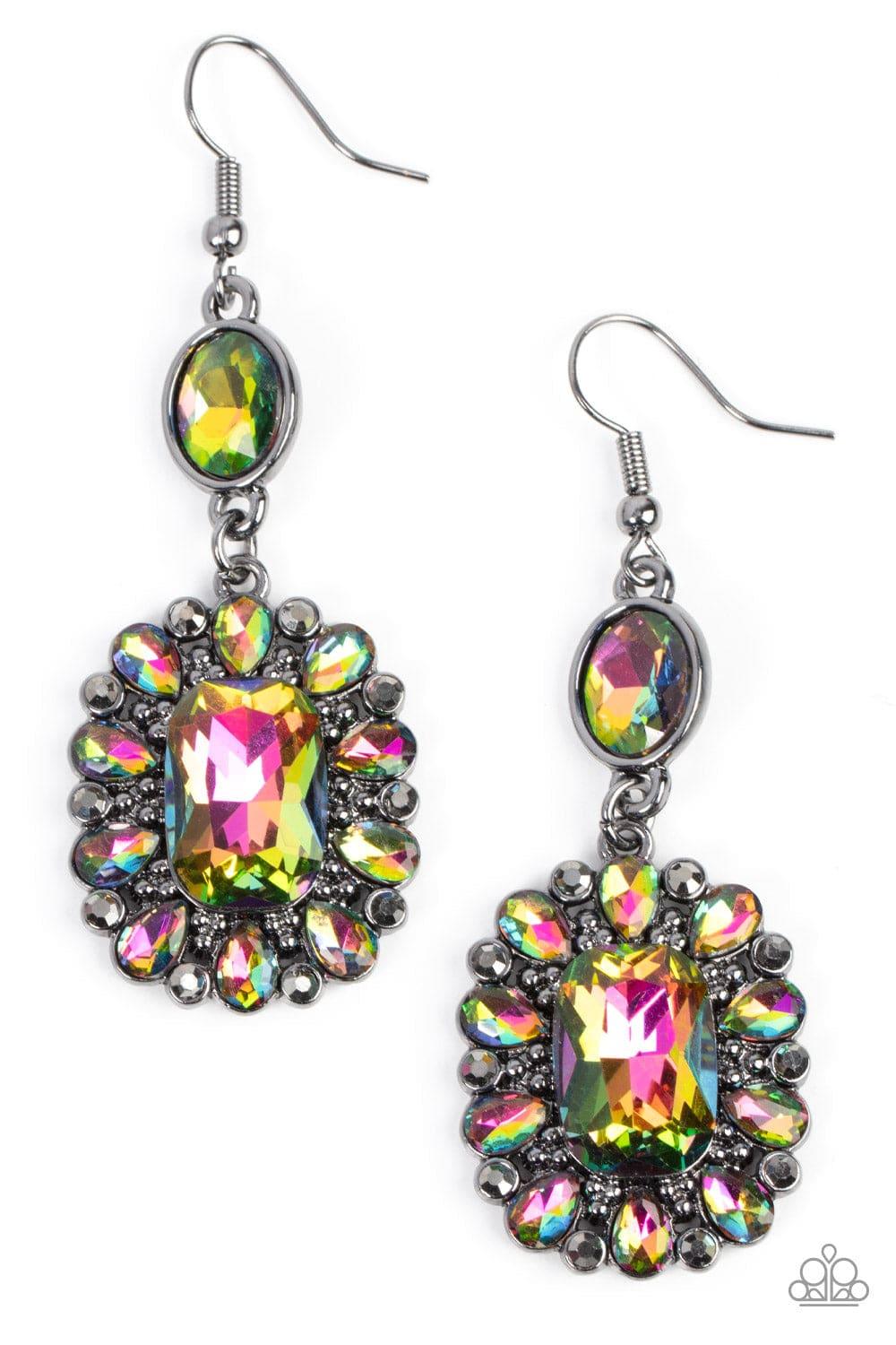 Paparazzi Accessories - Capriciously Cosmopolitan - Multicolor Oil-spill Earrings - Bling by JessieK