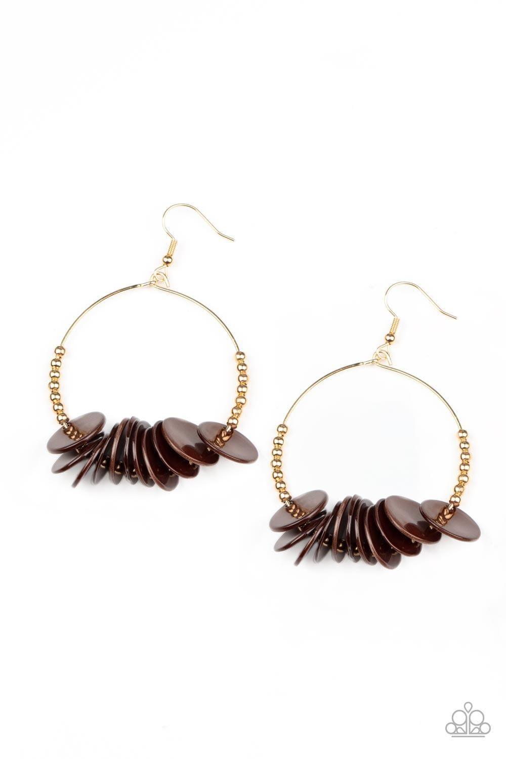 Paparazzi Accessories - Caribbean Cocktail - Brown Earrings - Bling by JessieK