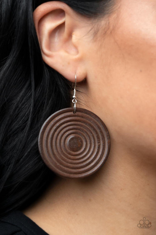 Paparazzi Accessories - Caribbean Cymbal - Brown Earrings - Bling by JessieK