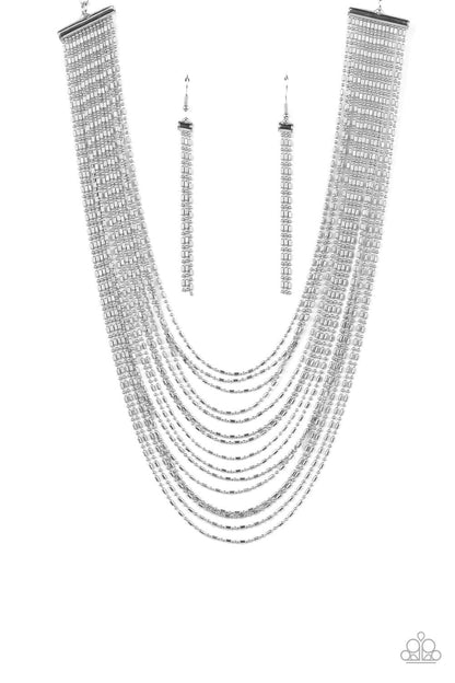 Paparazzi Accessories - Cascading Chains - Silver Necklace - Bling by JessieK