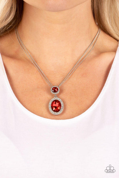 Paparazzi Accessories - Castle Diamonds - Red Necklace - Bling by JessieK