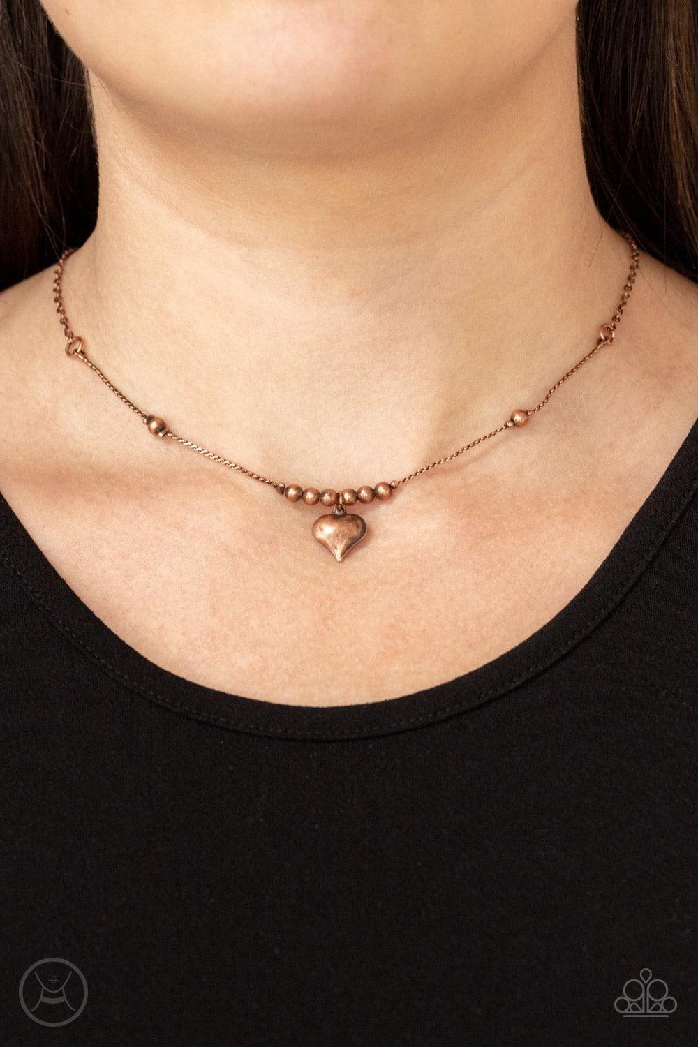 Paparazzi Accessories - Casual Crush - Copper Choker Necklace - Bling by JessieK