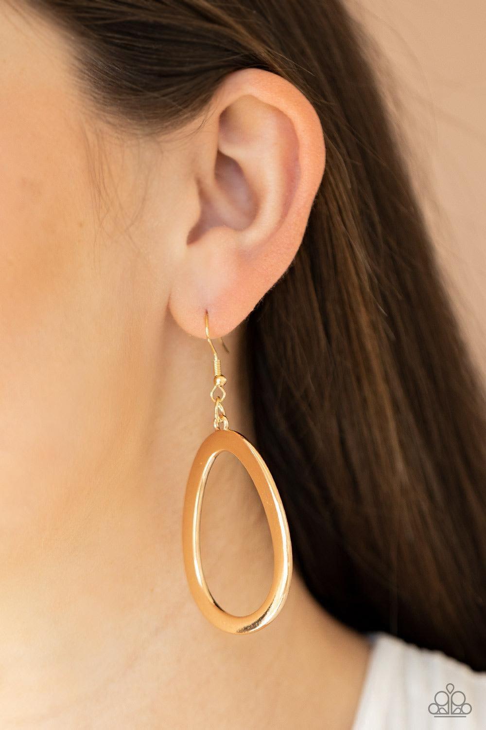 Paparazzi Accessories - Casual Curves - Gold Earrings - Bling by JessieK