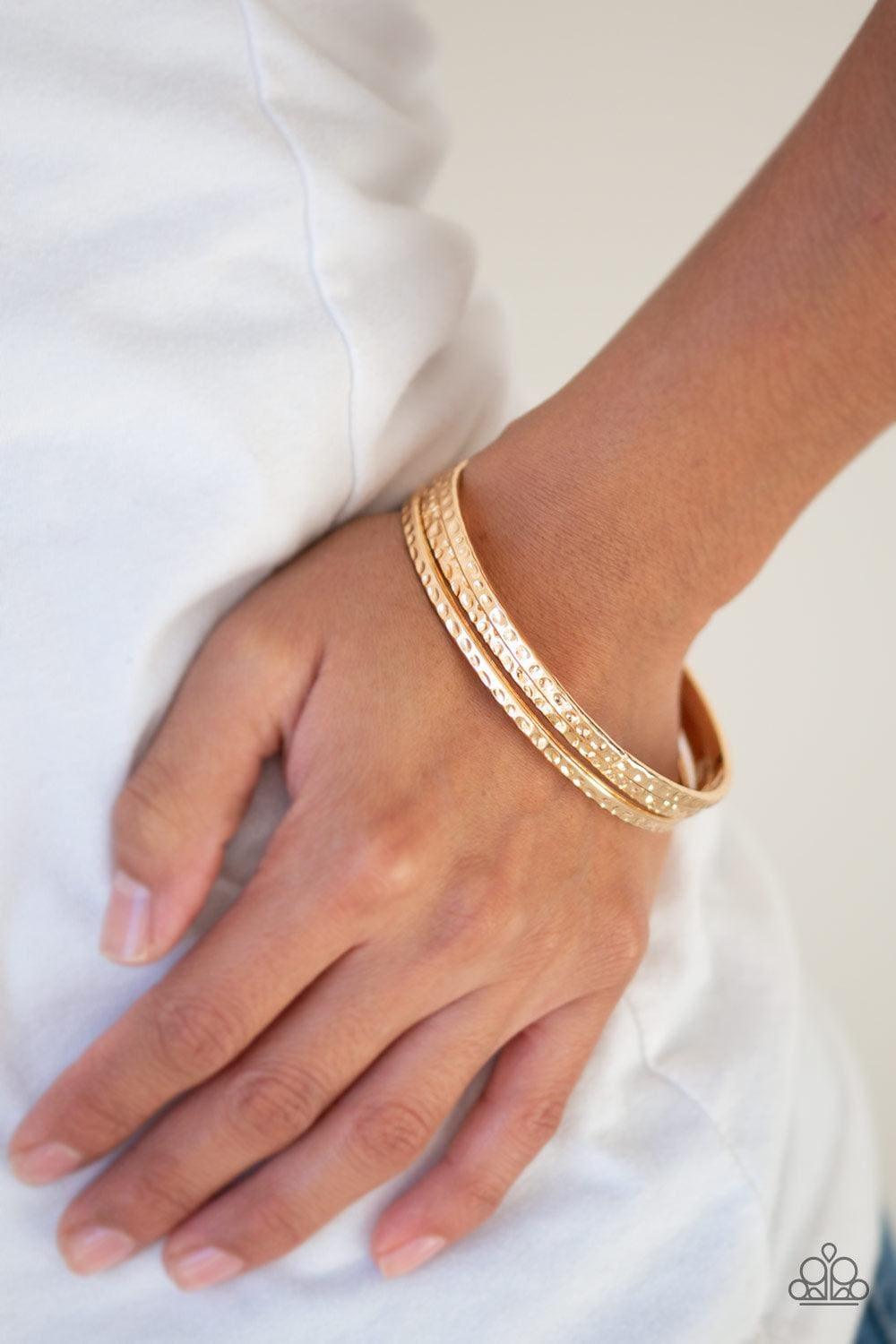 Paparazzi Accessories - Casually Couture - Gold Bracelets - Bling by JessieK