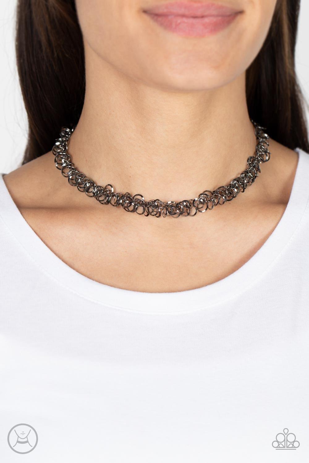 Paparazzi Accessories - Cause a Commotion - Black Choker Necklace - Bling by JessieK