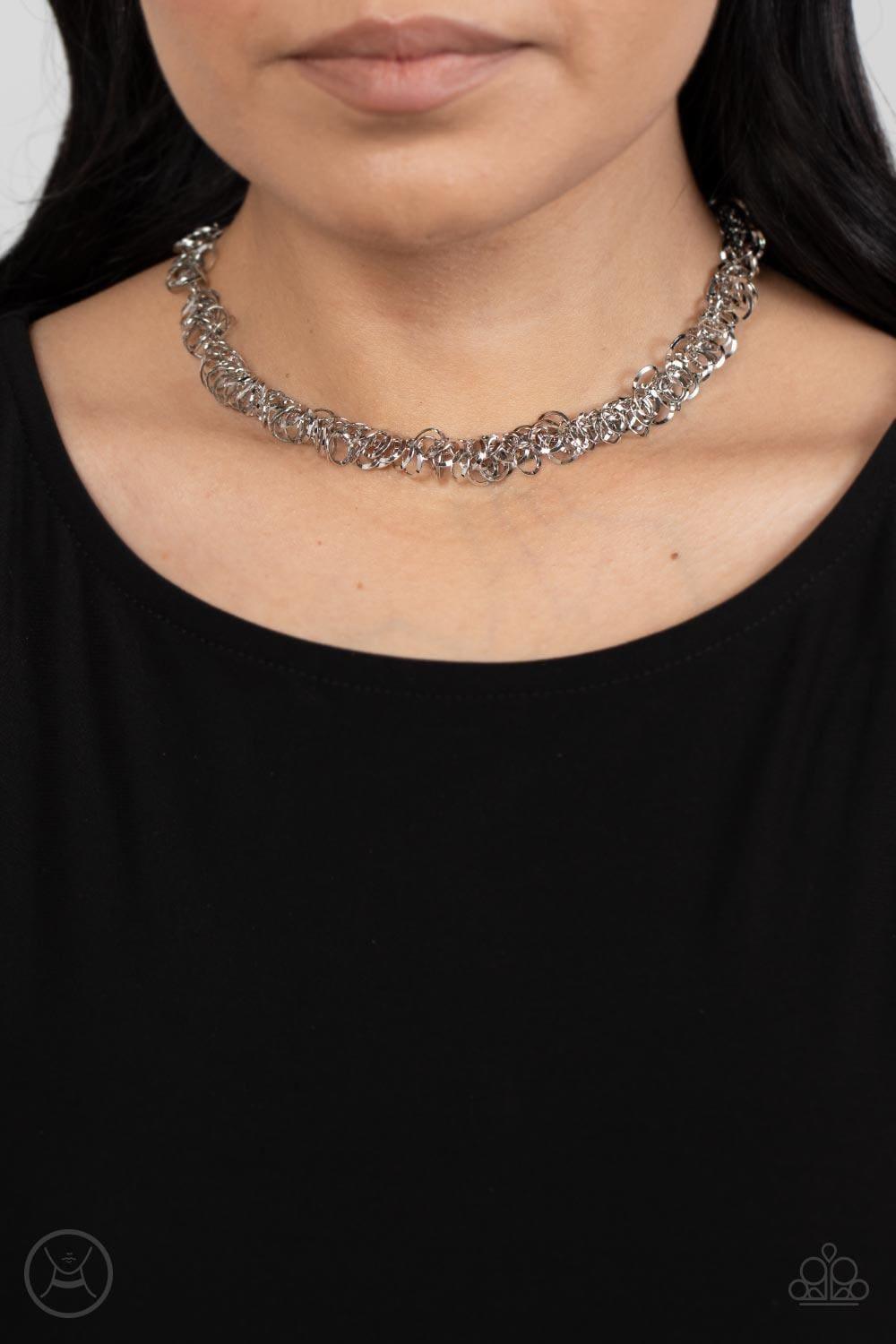 Paparazzi Accessories - Cause a Commotion - Silver Choker Necklace - Bling by JessieK