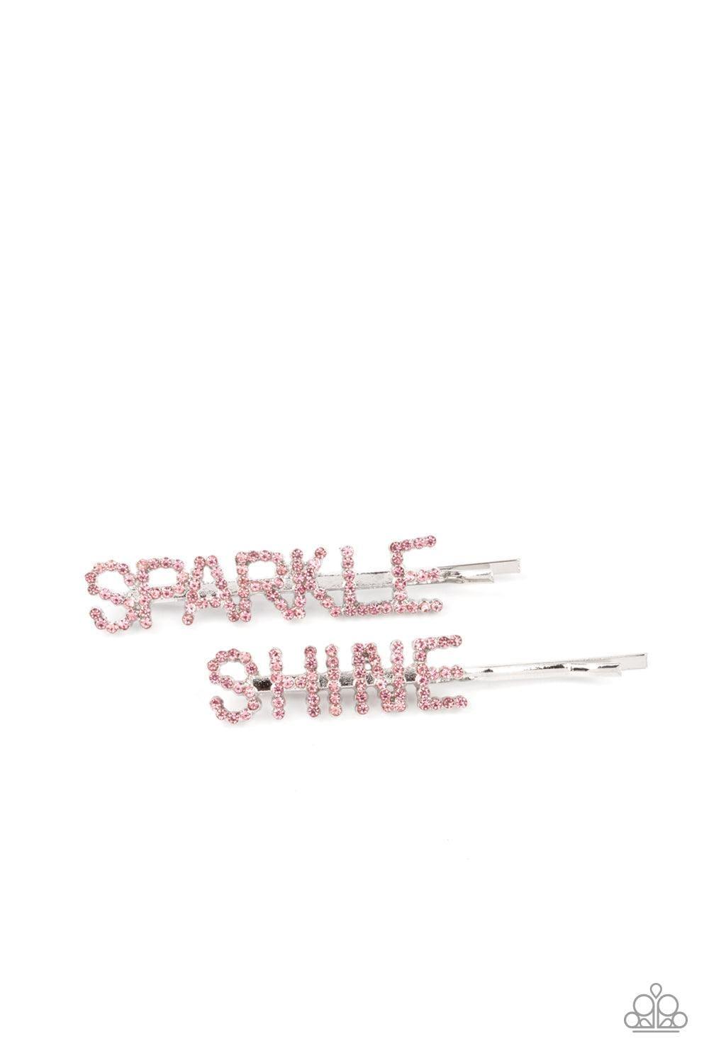 Paparazzi Accessories - Center Of The Sparkle-verse - Pink Hair Pins - Bling by JessieK