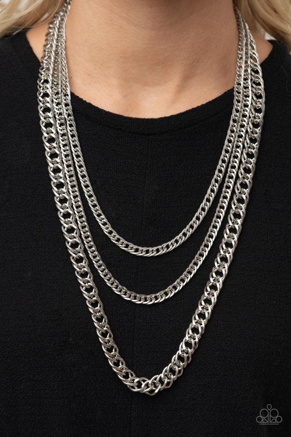 Paparazzi Accessories - Chain Of Champions - Silver Necklace - Bling by JessieK