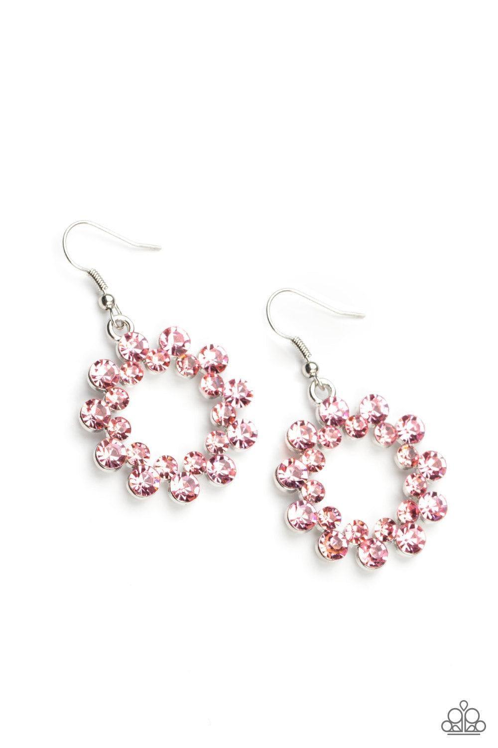 Paparazzi Accessories - Champagne Bubbles - Pink Earrings - Bling by JessieK