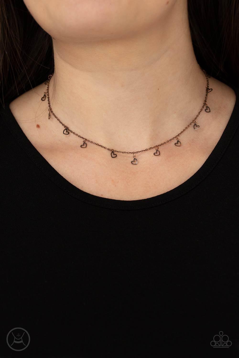 Paparazzi Accessories - Charismatically Cupid - Copper Choker Necklace - Bling by JessieK