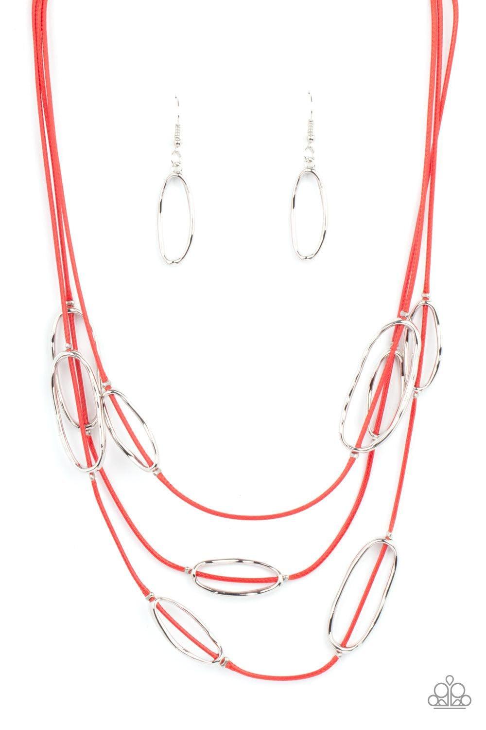 Paparazzi Accessories - Check Your Cord-inates - Red Necklace - Bling by JessieK