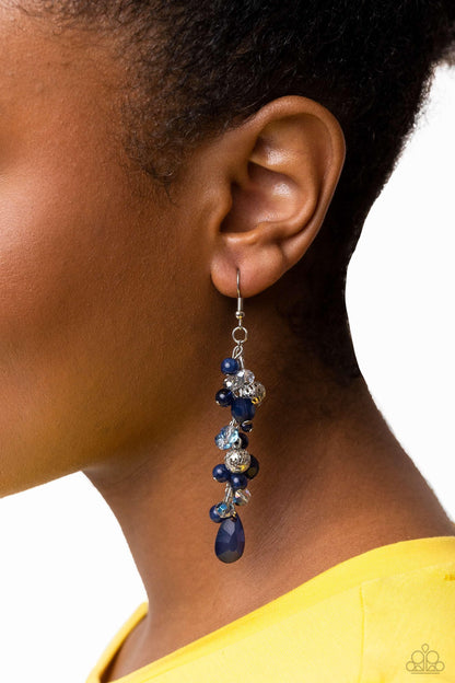 Paparazzi Accessories - Cheeky Cascade - Blue Earrings - Bling by JessieK