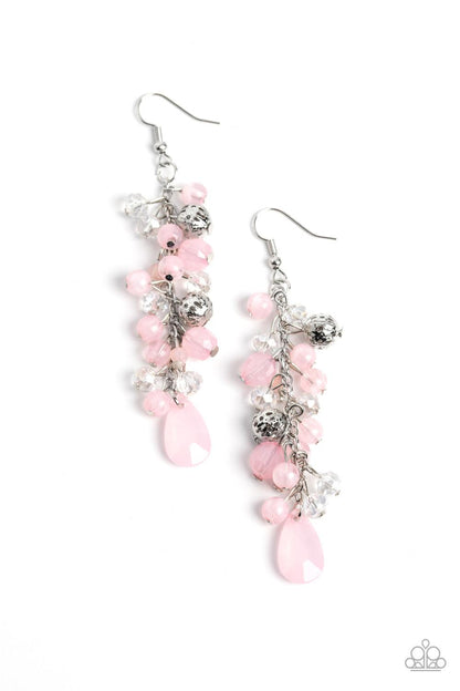 Paparazzi Accessories - Cheeky Cascade - Pink Earrings - Bling by JessieK