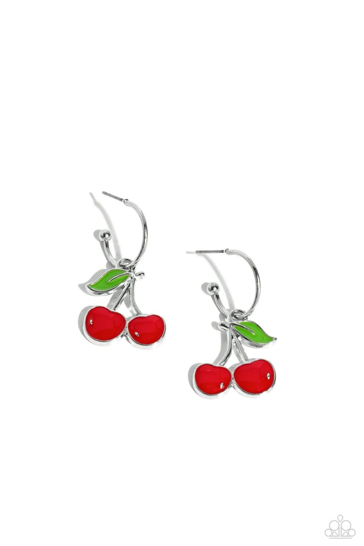 Paparazzi Accessories - Cherry Caliber - Red Earrings - Bling by JessieK