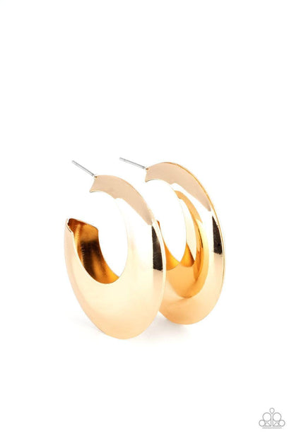 Paparazzi Accessories - Chic Crescento - Gold Earrings - Bling by JessieK