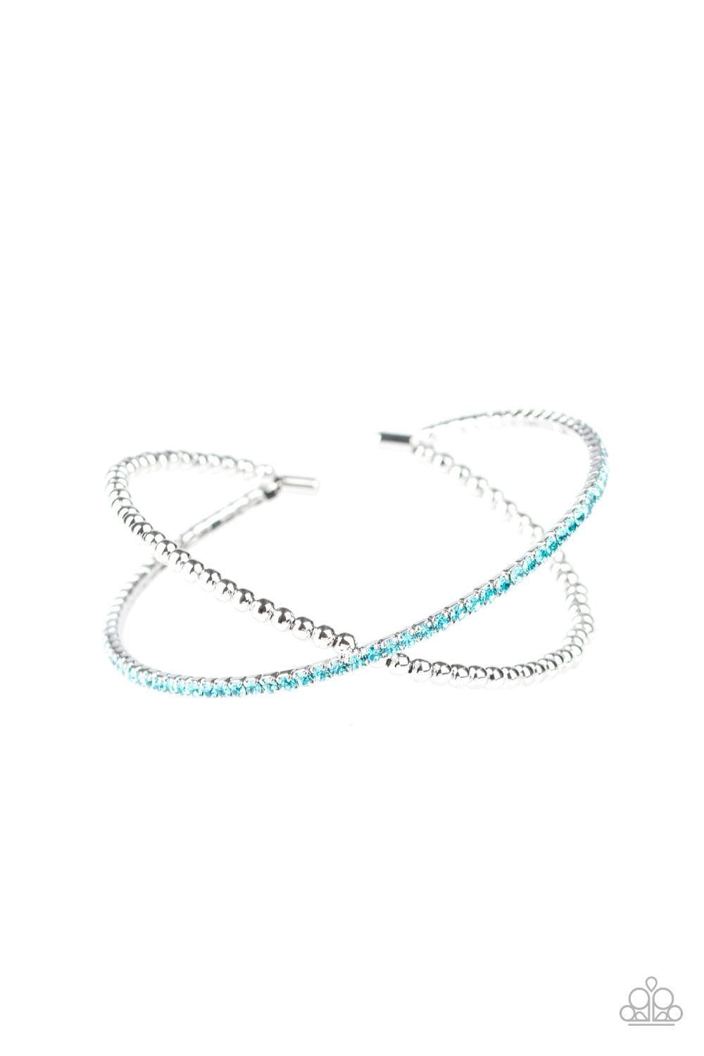 Paparazzi Accessories - Chicly Crisscrossed - Blue Bracelet - Bling by JessieK