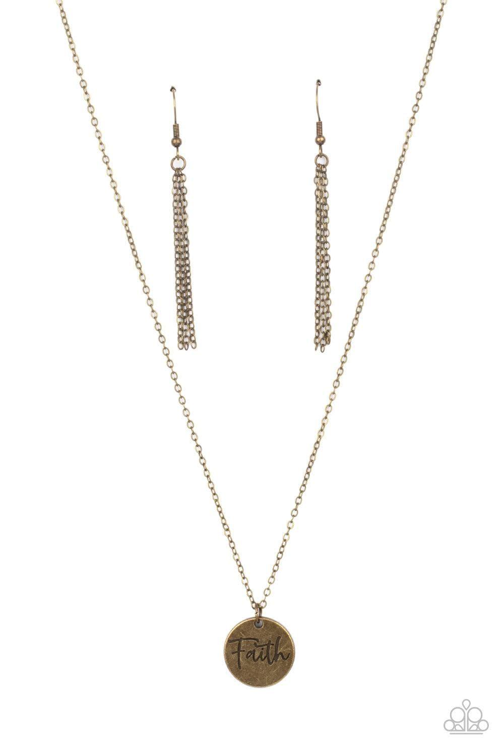 Paparazzi Accessories - Choose Faith - Brass Dainty Necklace - Bling by JessieK