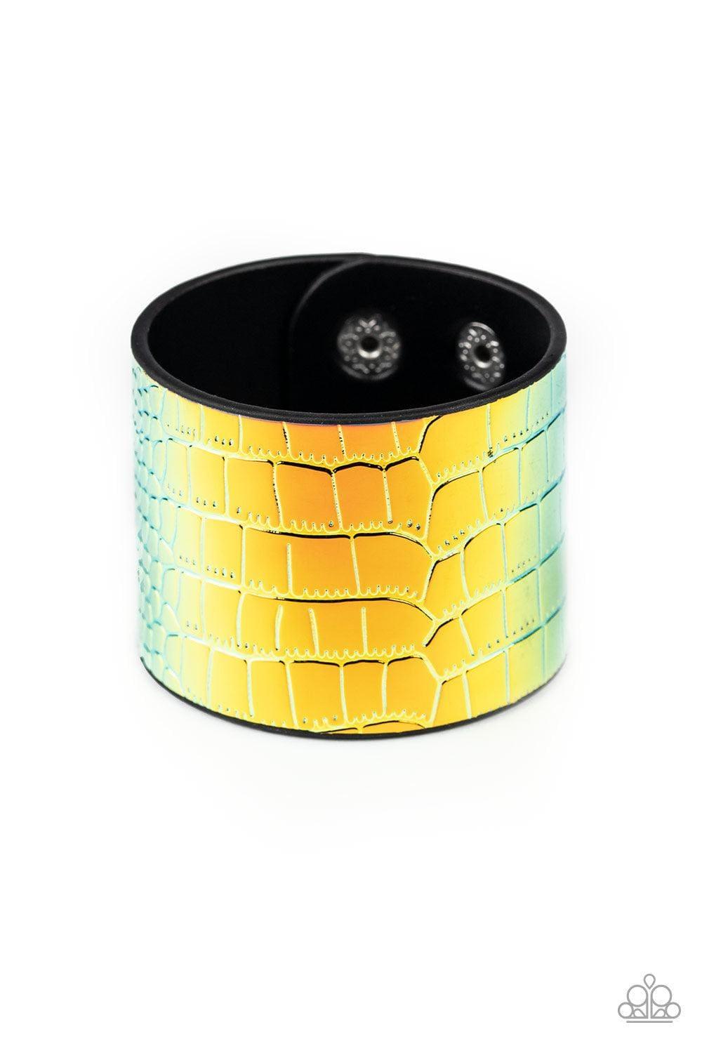 Paparazzi Accessories - Chroma Croc - Multicolor Snap Bracelet - Bling by JessieK