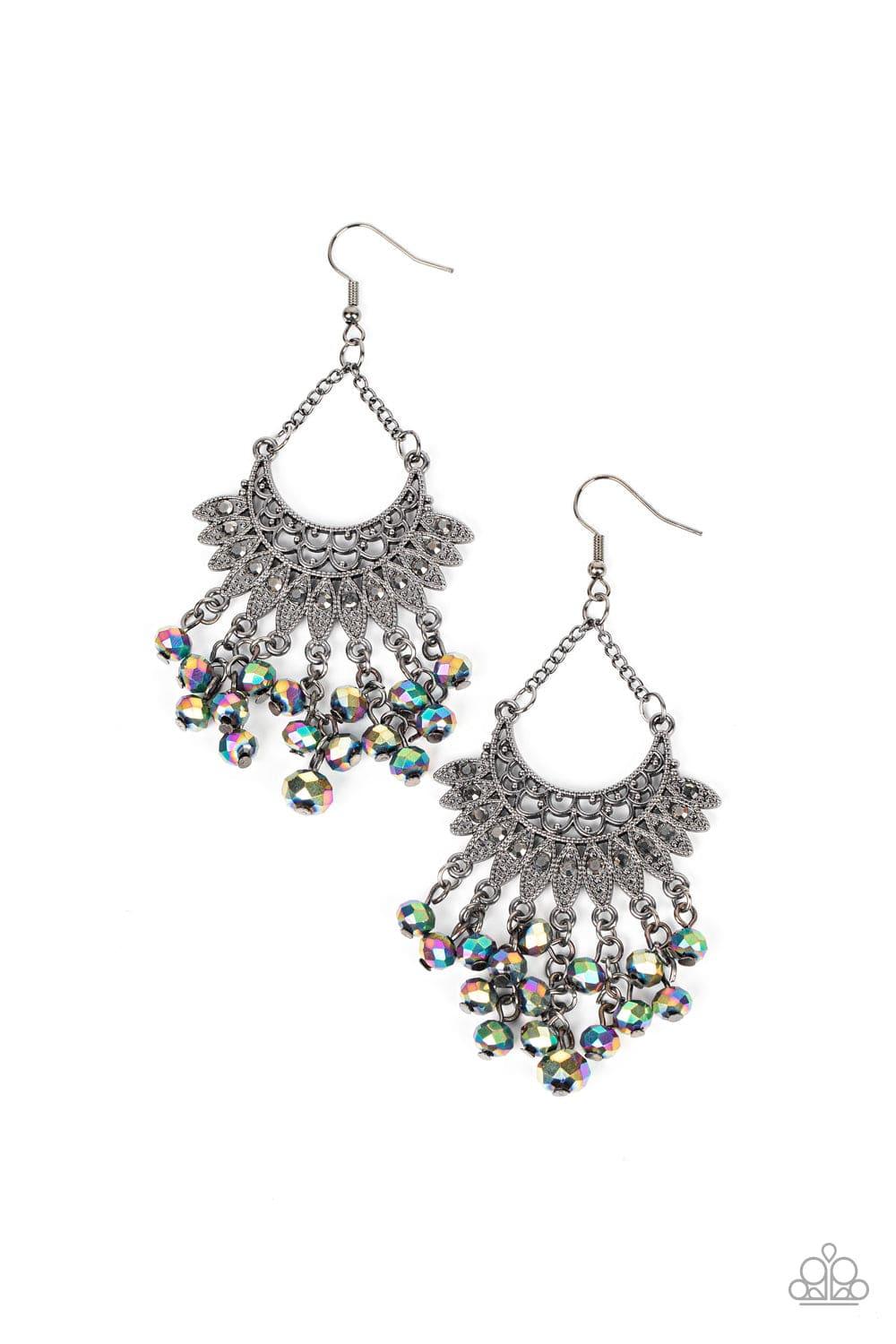 Paparazzi Accessories - Chromatic Cascade - Multicolor Oil-spill Earrings - Bling by JessieK