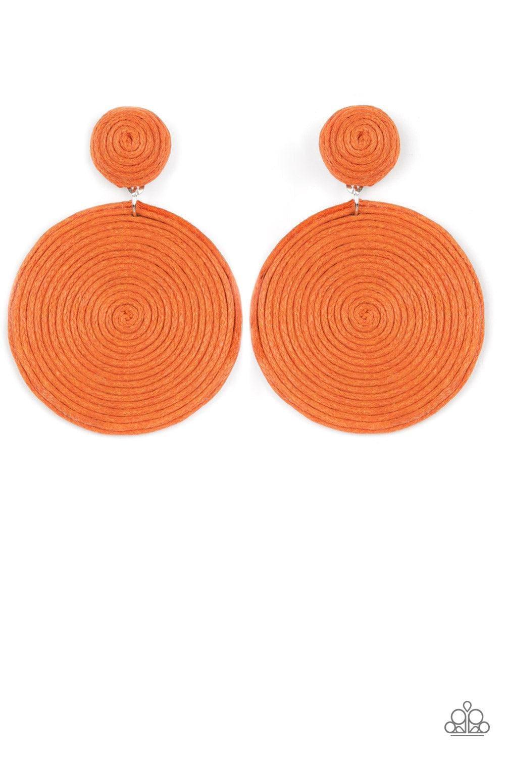 Paparazzi Accessories - Circulate The Room - Orange Earrings - Bling by JessieK