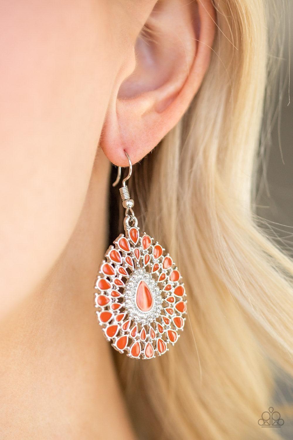 Paparazzi Accessories - City Chateau - Orange Earrings - Bling by JessieK