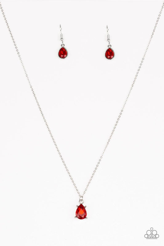 Paparazzi Accessories - Classy Classicist - Red Dainty Necklace - Bling by JessieK