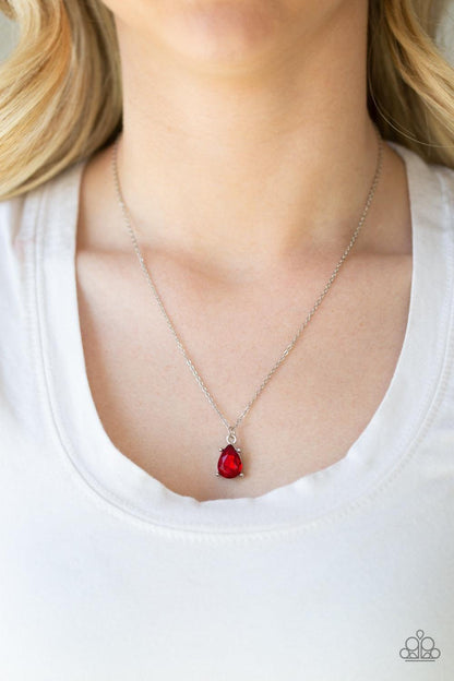 Paparazzi Accessories - Classy Classicist - Red Dainty Necklace - Bling by JessieK
