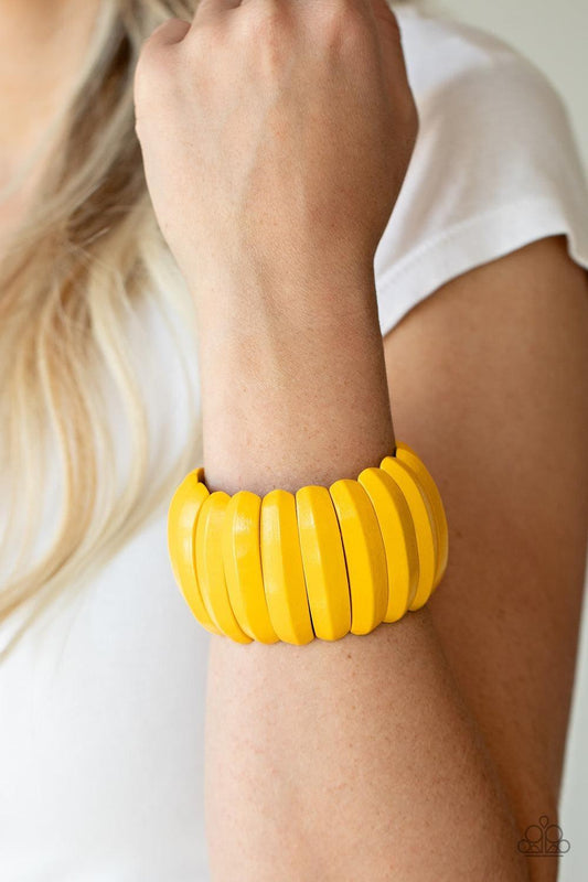 Paparazzi Accessories - Colorfully Congo - Yellow Bracelet - Bling by JessieK