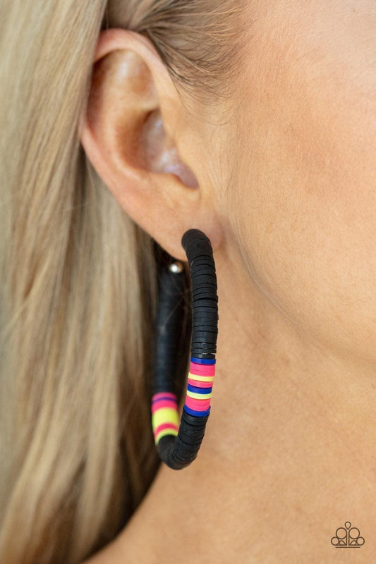 Paparazzi Accessories - Colorfully Contagious - Black Earrings - Bling by JessieK