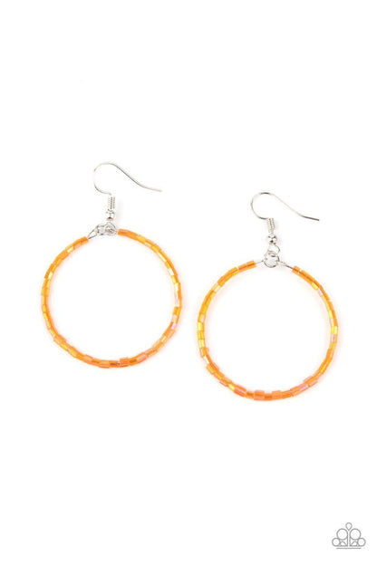 Paparazzi Accessories - Colorfully Curvy - Orange Earrings - Bling by JessieK
