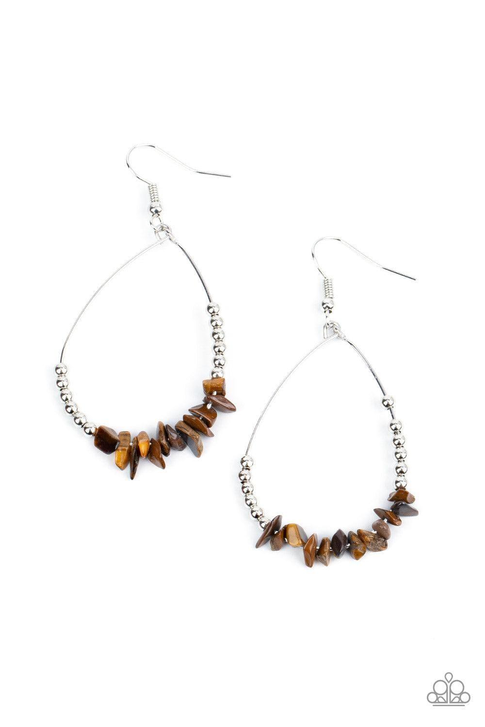 Paparazzi Accessories - Come Out Of Your Shale - Brown Earrings - Bling by JessieK