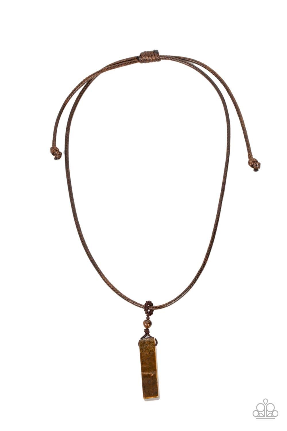 Paparazzi Accessories - Comes Back Zen-fold - Brown Necklace - Bling by JessieK