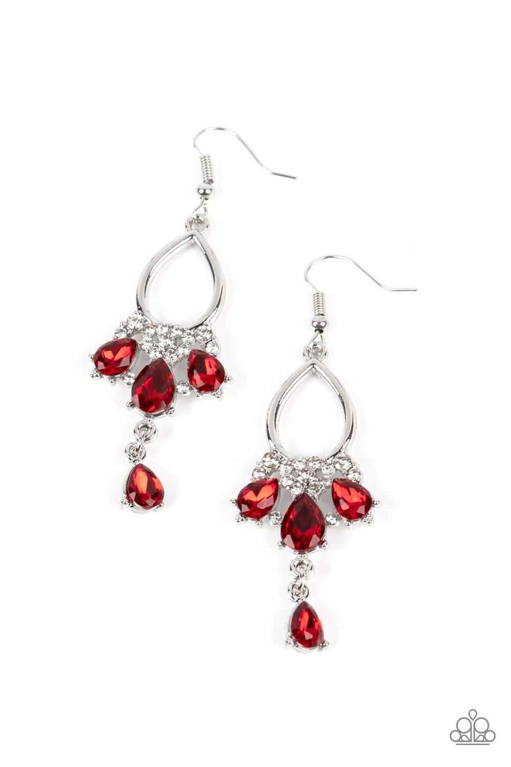 Paparazzi Accessories - Coming In Clutch - Red Earrings - Bling by JessieK