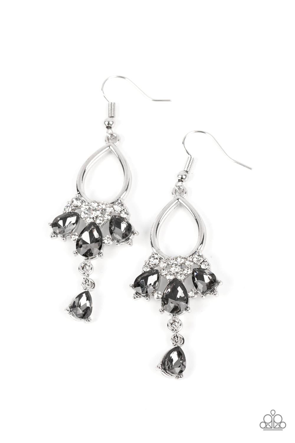 Paparazzi Accessories - Coming In Clutch - Silver Earrings - Bling by JessieK