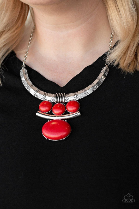 Paparazzi Accessories - Commander In Chiefette - Red Necklace - Bling by JessieK