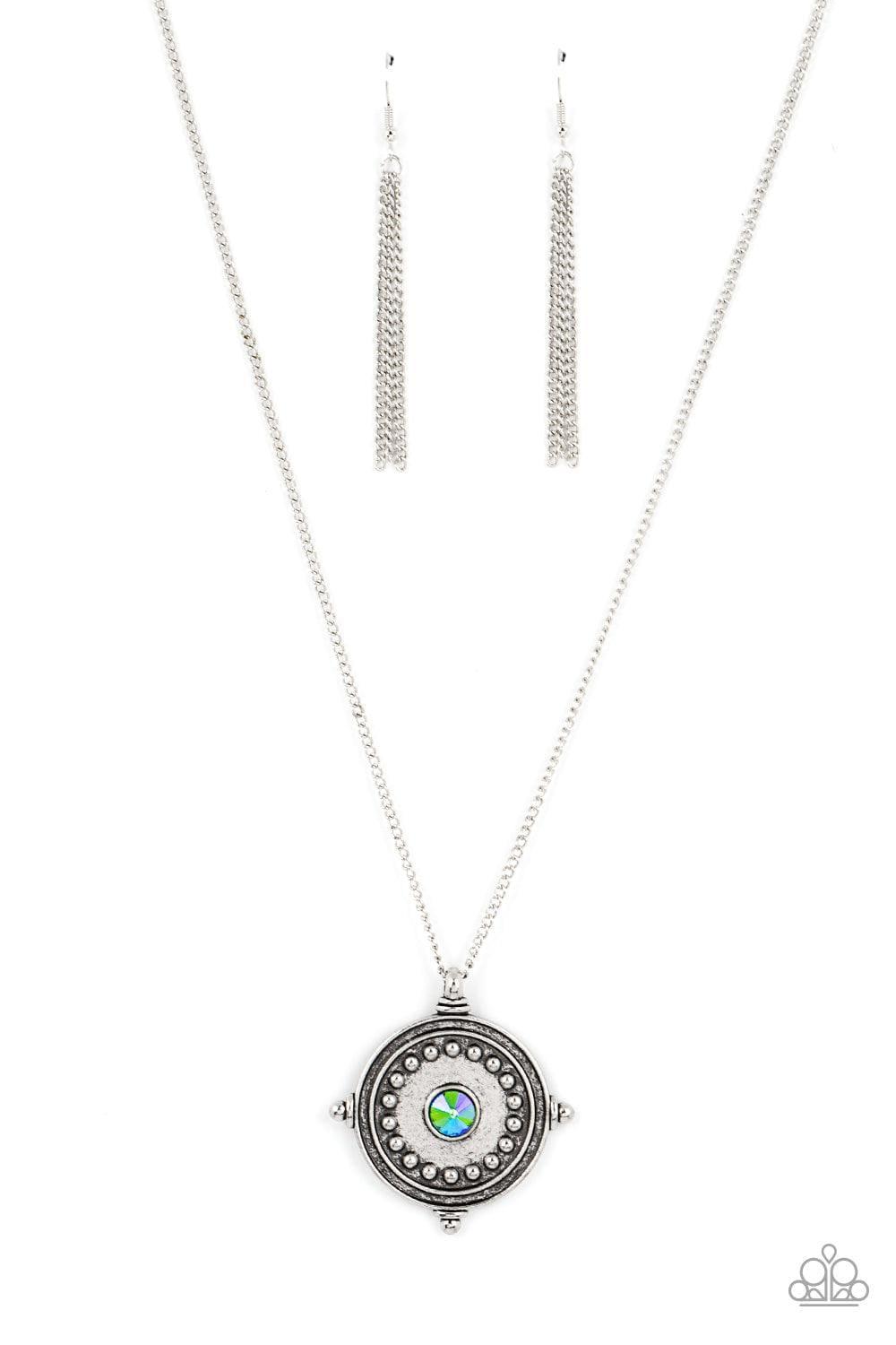 Paparazzi Accessories - Compass Composure - Green Necklace - Bling by JessieK