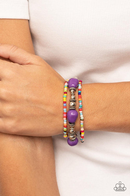 Paparazzi Accessories - Confidently Crafty - Purple Bracelet - Bling by JessieK