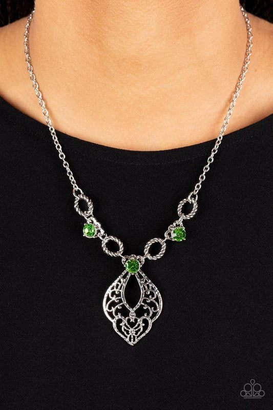 Paparazzi Accessories - Contemporary Connections - Green Necklace - Bling by JessieK