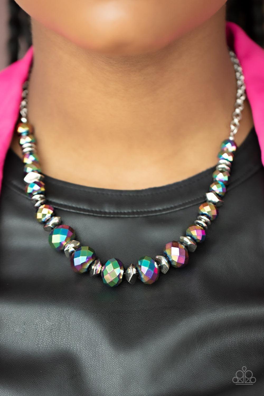 Paparazzi Accessories - Cosmic Cadence - Multicolor Oil-spill Necklace - Bling by JessieK