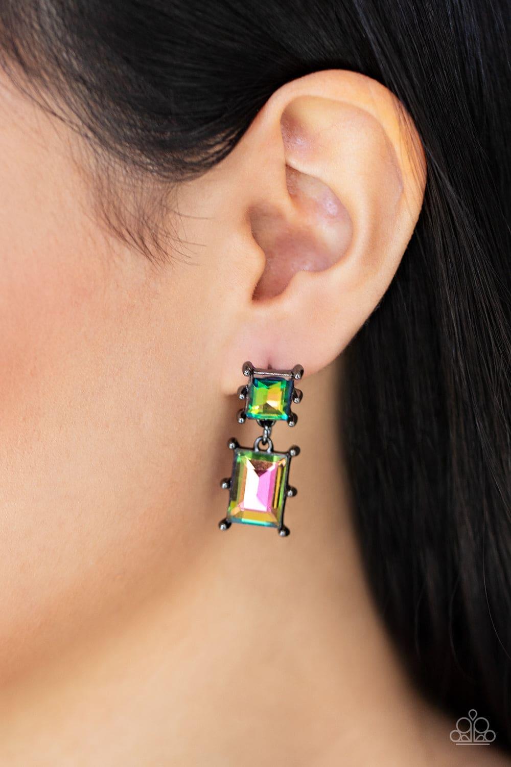 Paparazzi Accessories - Cosmic Queen - Multicolor Oil-spill Earrings - Bling by JessieK