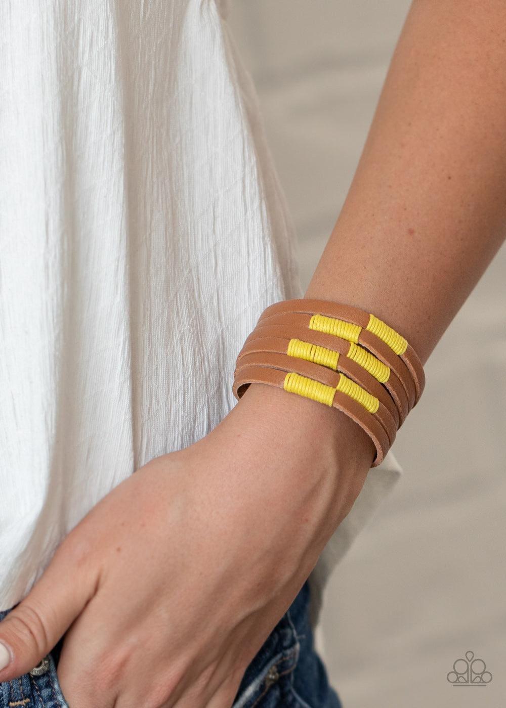 Paparazzi Accessories - Country Colors - Yellow Bracelet - Bling by JessieK