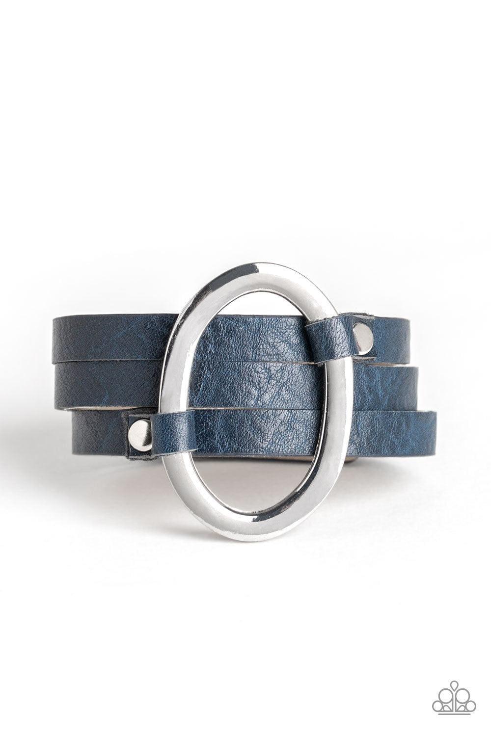 Paparazzi Accessories - Cowgirl Cavalier - Blue Snap Bracelet - Bling by JessieK