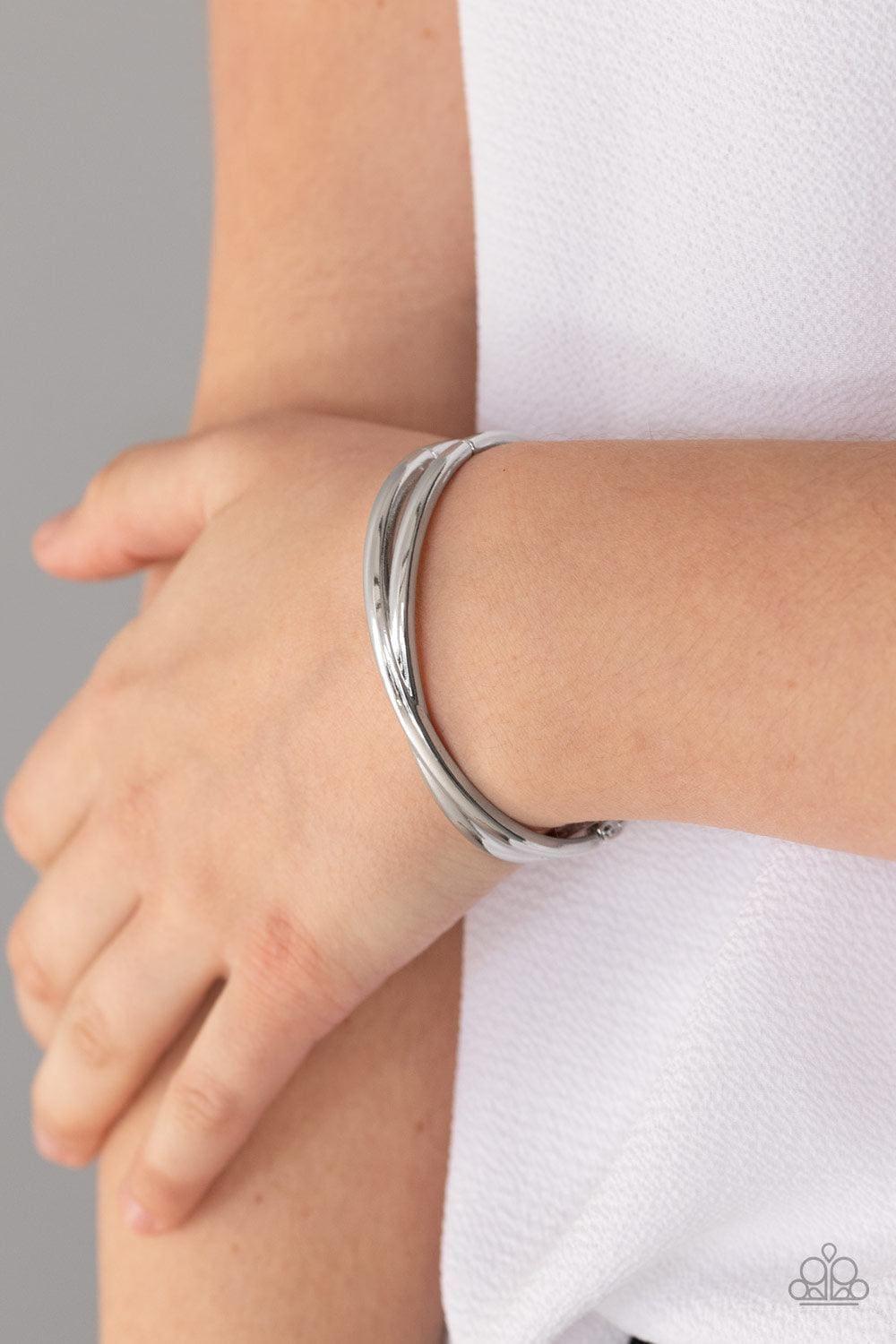 Paparazzi Accessories - Crossing Over - Silver Bracelet - Bling by JessieK