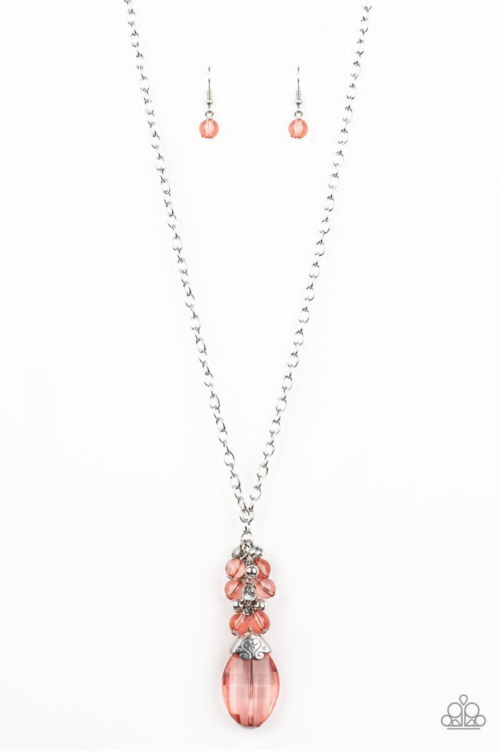 Paparazzi Accessories - Crystal Cascade - Coral Necklace - Bling by JessieK